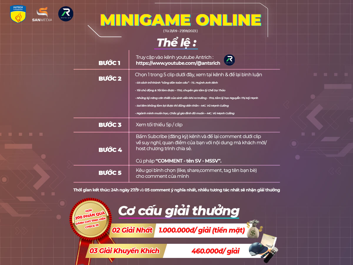 Minigame dành cho sinh viên trường Hutech