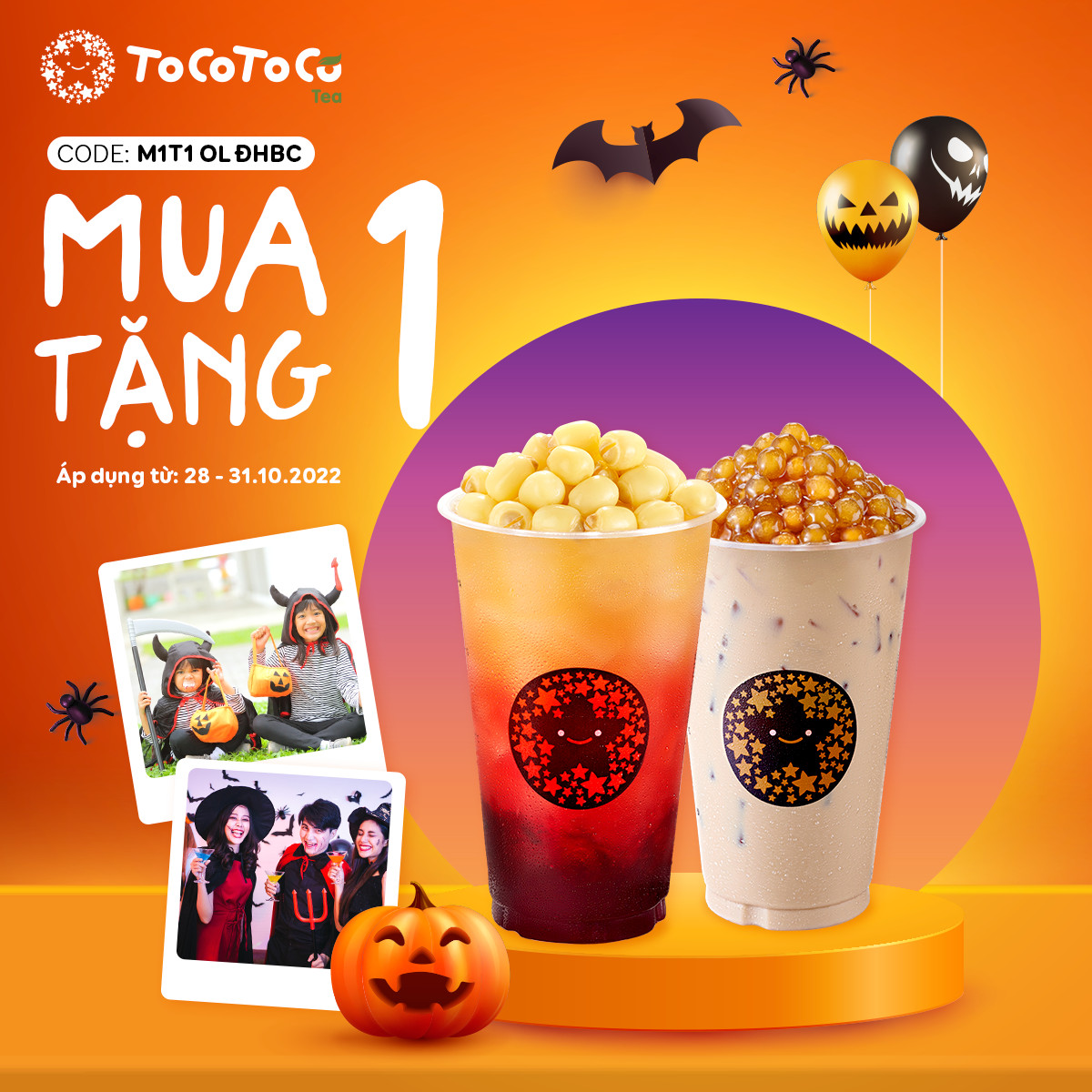 Tocotoco triển khai chương trình mua 1 tặng 1 nhân dịp Halloween